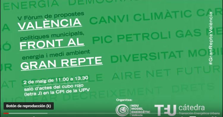V Forum Energia i Sostenibilitat per a la ciutat de València